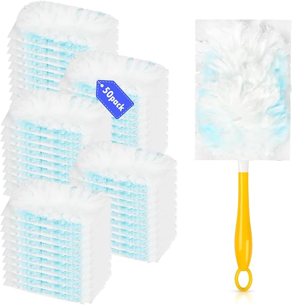 50 Count Duster Refills Compatible with Swiffer Duster Handles, 1 Handle