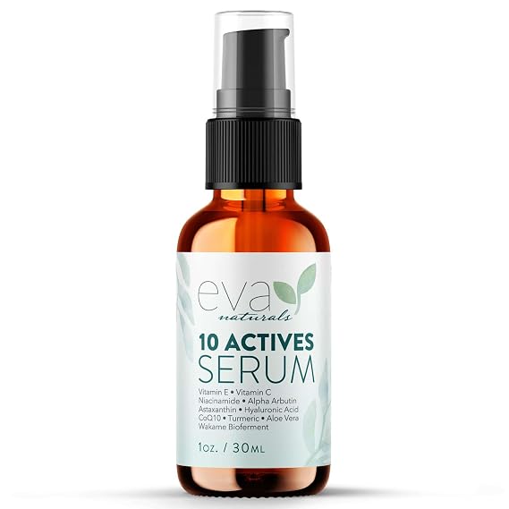 Eva Naturals 10 Actives Anti-Aging Face Serum with Vitamin C & Niacinamide