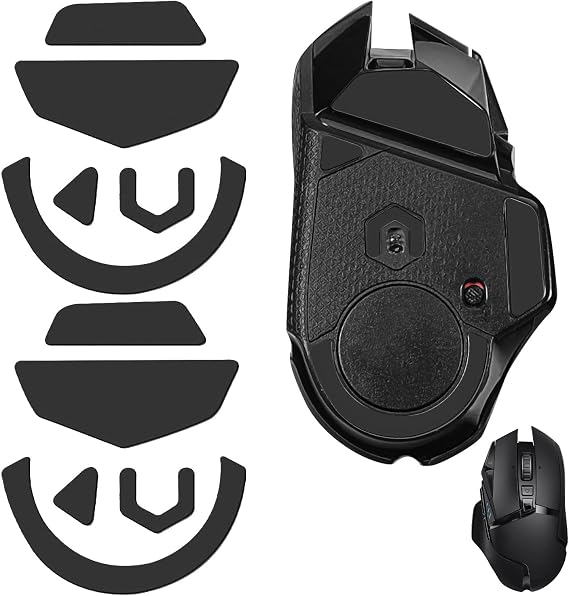 2 Sets G502 Wireless Ice Mouse Skates, PTFE Replacement Feet Compatible with Logitech G502 Lightspeed Wireless Gaming Mouse, Smooth Durable Upgrade Skates Pad (0.7mm/ Black)