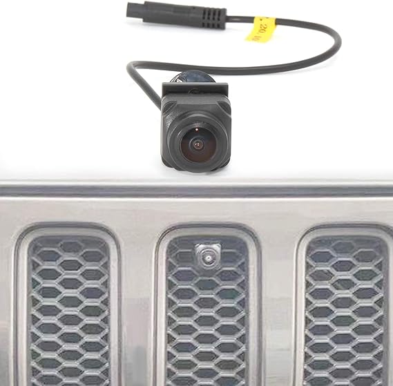 Front View Camera for Jeep Wrangler JL Rubicon JLU JLR Gladiator JT 2018-2021 Forward Facing Off-Road Camera Metal Housing Easy Mount, Grille Mount Front Camera Kit for Wrangler JL