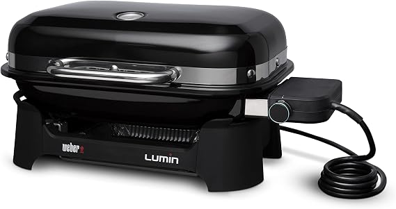 Weber Lumin Compact Portable Grill, Electric Grill, Outdoor Grill, Black