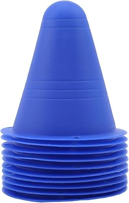10pcs 3 Inch Plastic Sports Training Cones, Field Marker Roller Skating Cones Basketball Football Activity Events Props,Blue