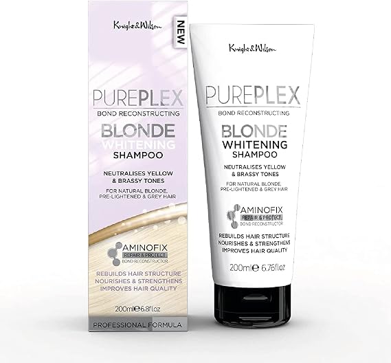 PurePlex Blonde Bond Reconstructing Shampoo. Professional Toning Formula Nourishes & Rebuilds hair from within, Protects & Restores, 200ml. By Knight & Wilson