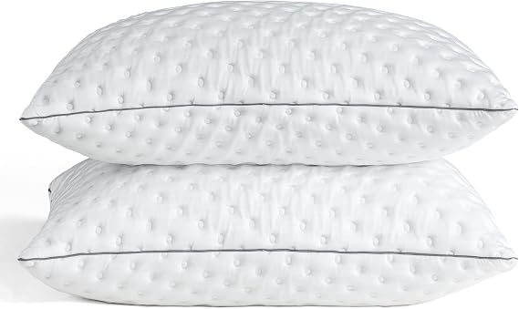 BedStory Pillows Pack of 2 - Shredded Memory Foam Pillow for Neck and Shoulder Pain Relief, Hypoallergenic and Cooling Bed Pillow - 50x75 cm, 1 Pair