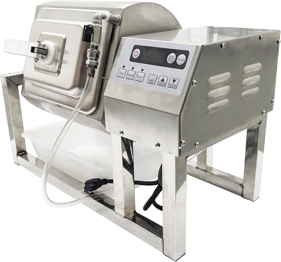 15L Commercial Meat Tumbler Marinator, 3 Speeds Stainless Steel Vacuum Tumbler Marinating Machine - Bidirectional Rotation, for Chicken Fish Steak Pork