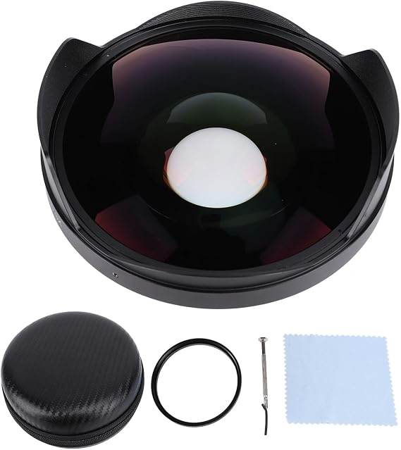0.3X Fisheye Lens, Aluminum Alloy & Optical Glass, 72MM Thread Mount, Long Depth of Field, Wide Angle, Quick Installation