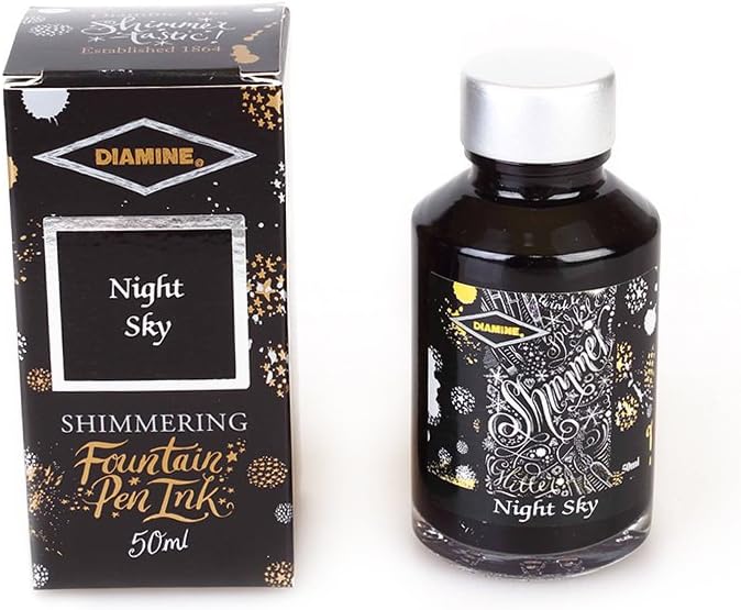 Diamine, Shimmering Fountain Pen Ink, 50ml, Night Sky, 9000