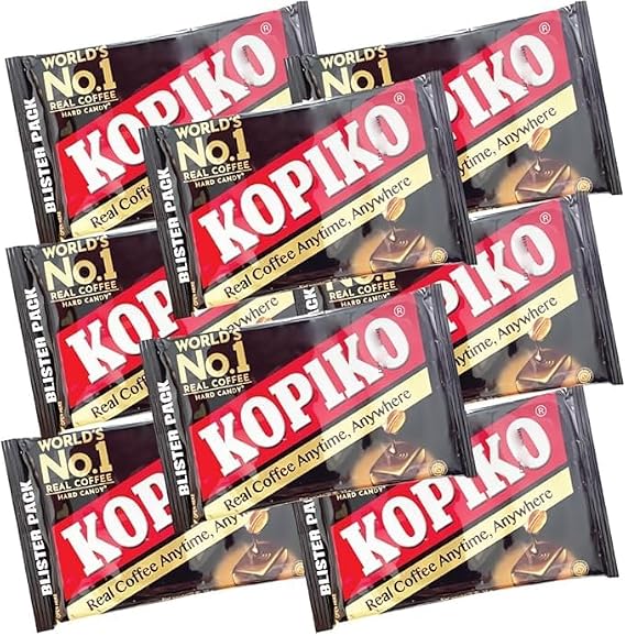 Kopico Coffee Candy Blister Pack, 1.1 oz 32 g 8 Pieces x 8 Bag Set, KOPIKO Coffee Candy Korean Drama, Korean Sweets, Candy