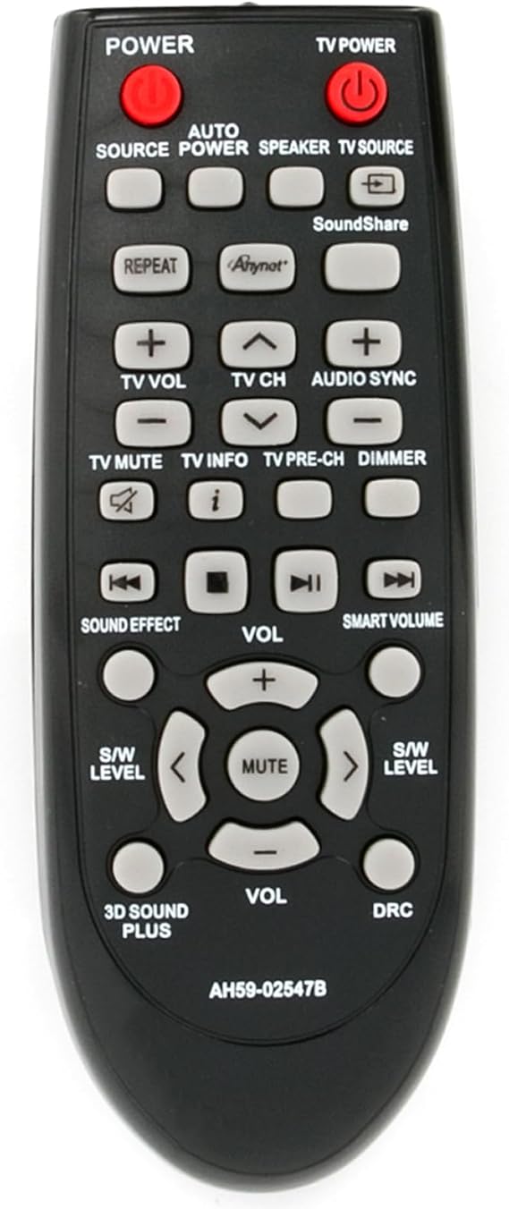 AH59-02547B Soundbar Remote Control Replacement fit for Samsung Sound Bar | AH68-02644D-00 HW-F450 HW-F450ZA HW-FM45 HW-FM45C PS-WF450 HWF450 HWF450ZA HWFM45 HWFM45C PSWF450 AH6802644D00 HW-F450/ZA