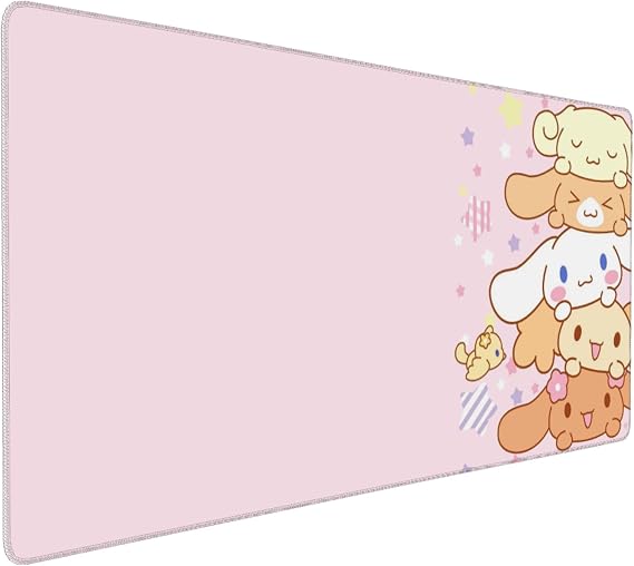 Pink Kawaii Girly Cute Gaming Mouse Pad, Long Extended XXL Mousepad, Extra Large Desk Pads Keyboard Mat for Work Game Office Home, 35.4'' X 15.7''