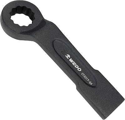 WEDO Striking Box Wrench,46mm,12 Point Striking Ring Wrench,Length 250mm,40 Chrome Steel,One-time Die Forged,Strong Torque,High Strength,Wear-Resistance,Black-Spray on Surface,DIN Standard