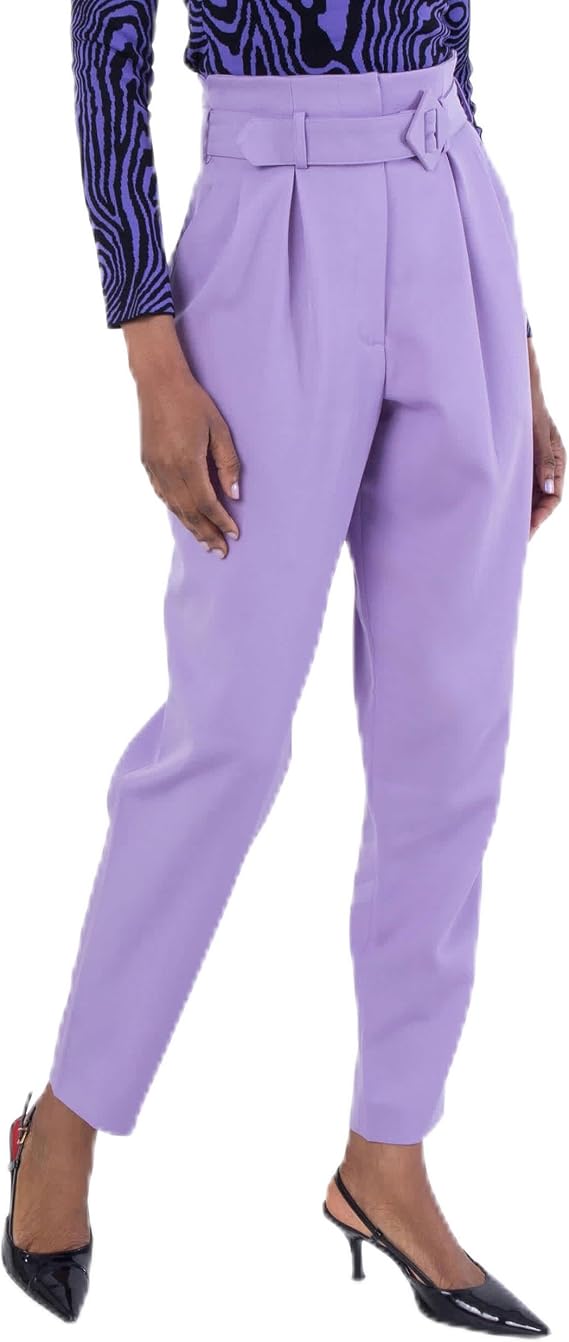 Moschino Ladies Violet Straight Leg Trousers, Brand Size 36 (US Size 2)