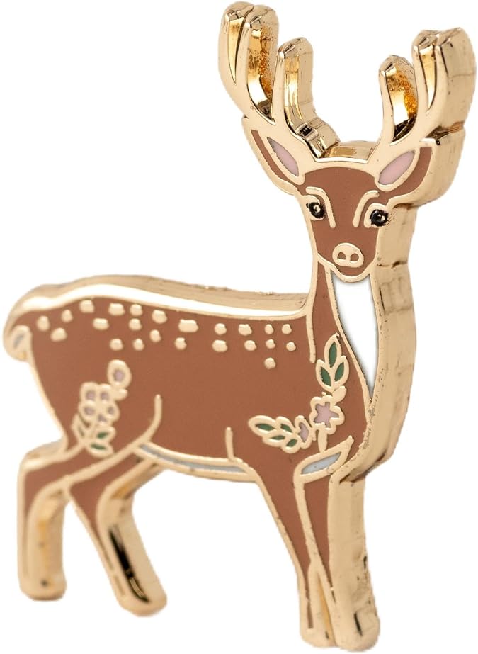 Cute Deer Fawn Enamel Pin - Deer Pin, Deer Hard Enamel Lapel Pin, Wilderness Animal Gifts