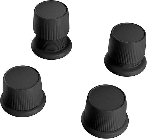 Adjustable Microwave Riser, 1.6-2.6 Inch, Non-Slip, 4 Pack Black | Non-Slip Silicone Base, Microwave Oven Feet for Air Fryer Sofa Table, Cooling Stand Appliance Riser, Furniture Set of 4