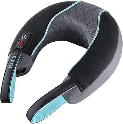 Homedics Vibration Neck Massager with Heat - Deep-Kneading Shiatsu Massage with Soft Foam, Vibration Massage, Soothing Heat Massager