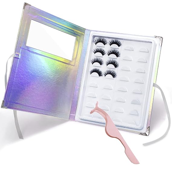 False Eyelash Organizer and Storage Case with Tweezer Portable Lash Book
