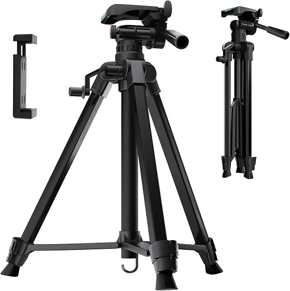 Laser Level Tripod Stand for Bosch: 61 Inch Lightweight Portable Adjustable Tripod for Laser Level with 3-Way Swivel Pan Head - 1/4" Thread Rotating Laser Level for Dewalt