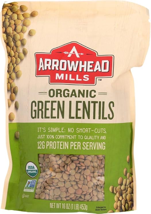 Arrowhead Mills Green Lentils 12x 16OZ