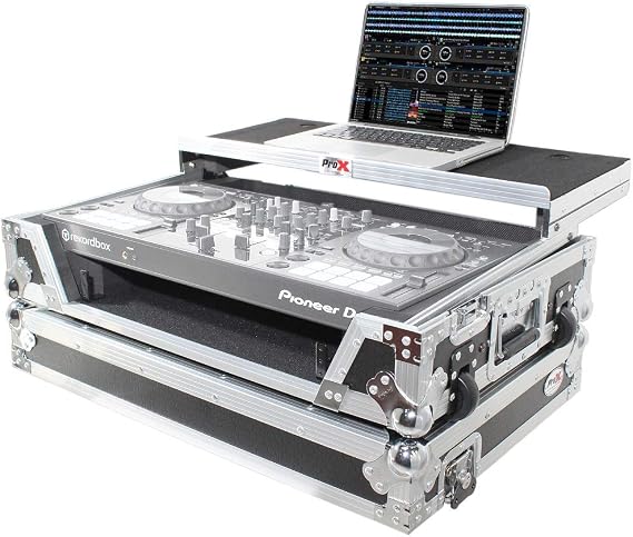 ProX XS-DDJ800 WLT Flight Case For Pioneer DDJ-800 Digital Controller W-Sliding Laptop Shelf and Wheels & 1U Rackspace