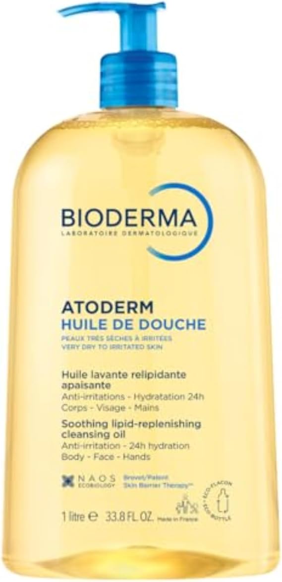 Bioderma Atoderm Shower Oil Moisturizing and Nourishing Shower Oil Containing Niacinamide for Dry Skin Suitable for Baby, Child and Adult Use