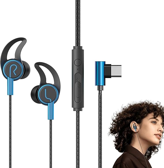 In-Ear Headphones Gamer - Wired In-Ear Gamer Headset with Detachable Dual Microphones,Noise Reduction Mobile Gaming 3.5MM Jack Headphones Mdikawe