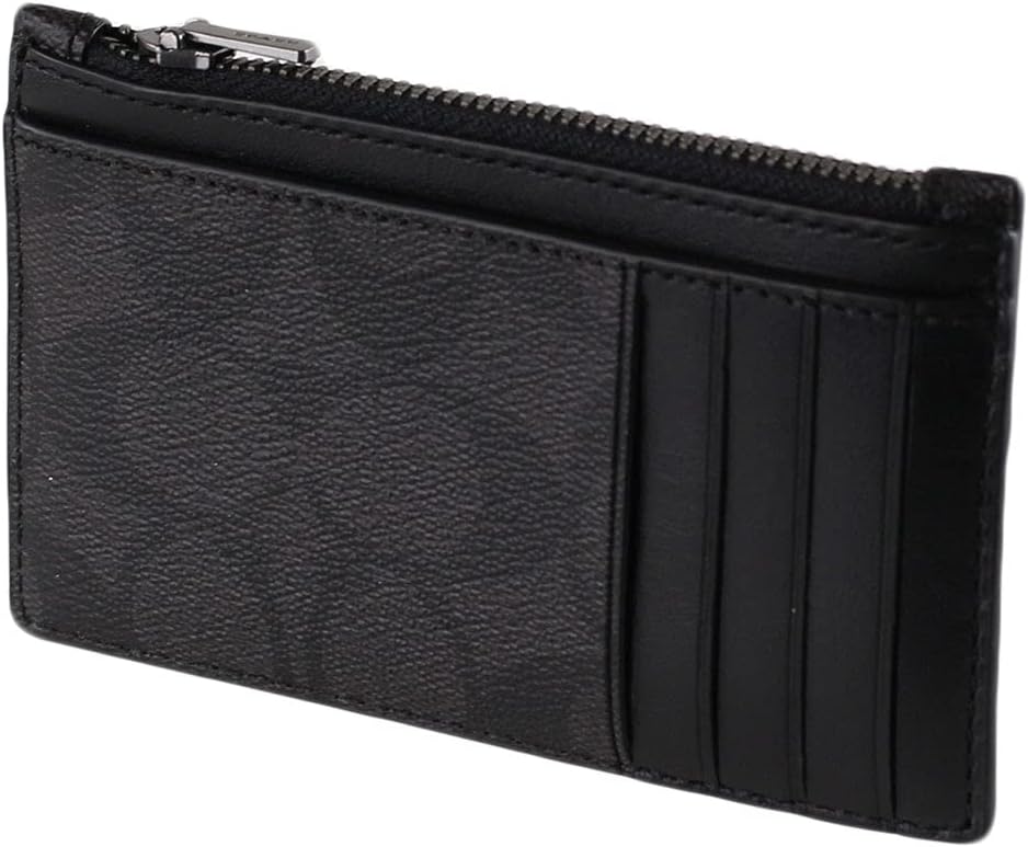 Coach Long Zip Card Case In Signature Canvas, Purple