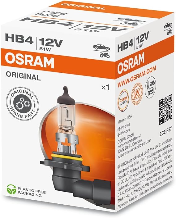 OSRAM SYLVANIA Original 12V HB4 halogen headlamp bulb 9006-01B 1 in single blister