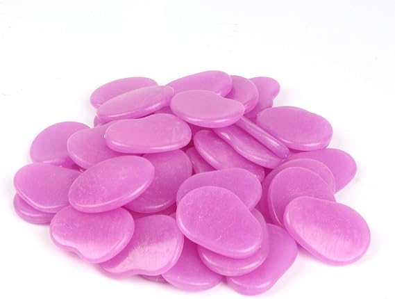 Shiny Stone Glow in the Dark Stones, Purple, Flake Shape, 44pcs, 315g