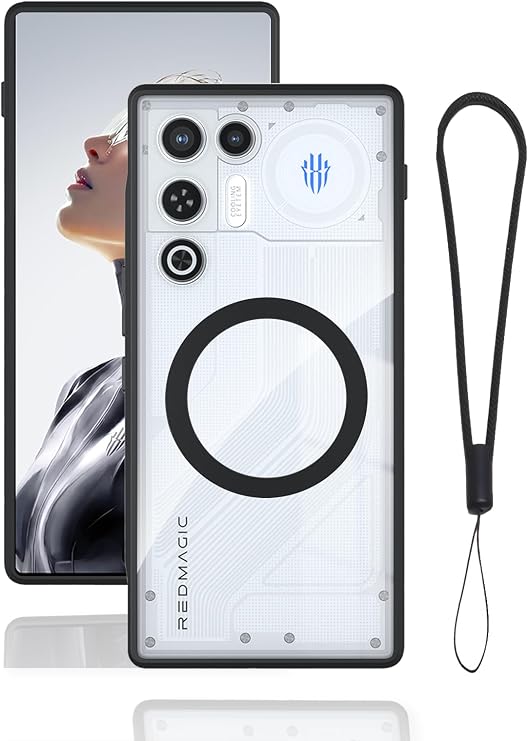 Magnetic Case for REDMAGIC 11 Air (Clear) | Rugged Protective Cover with Lanyard, Shockproof, Scratch Resistant