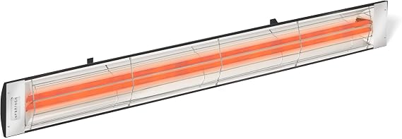 Infratech CD-4024 BL Stainless Steel Fixture Dual Element Electric Patio Heater 39" Long, 4000 Watt, 240 Volt, Black Finish