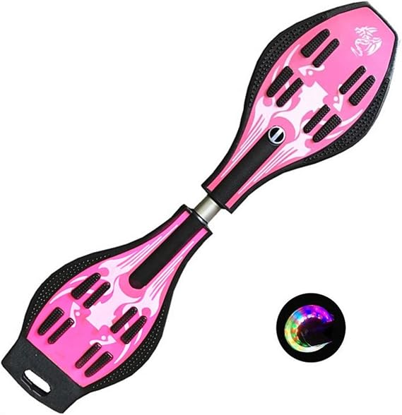 Waveboard Children Street Surfing Caster Torsion Skateboard Double Decks Casterboards for Wave/Surf Waveboard/Castor board with Light Up Wheels for kids/teens