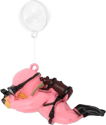 Diver Aquarium Decorations, Floating Diver Fish Tank Decorations, Floating Cartoon Diver Decor, Fun Floating Fish Decoration, PVC Diver Decor, Pink, 1 Set