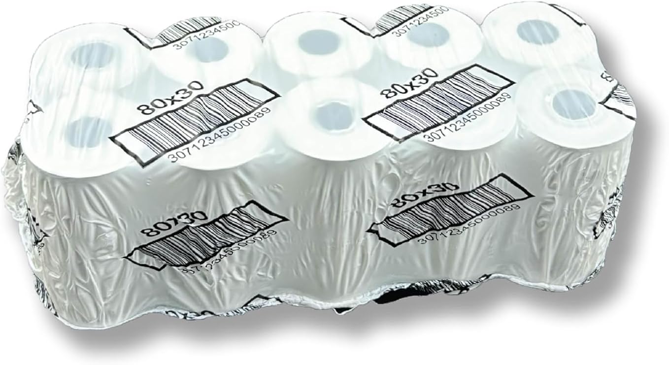 Termal Pos Rulosu, Adisyon Rulosu, Termal Yazıcı Kağıdı, Bilgi Fişi 80 Mm X 30 Mt 10 Adet