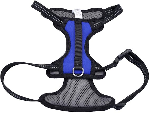 Coastal Pet Reflective Control Handle Harness - Reflective Harness for Dog - Comfortable Fit - Easy Control - Easy On/Off Design - Safety Equipment for Dogs - Blue, Girth: 20"-30" x Neck: 12"-18"
