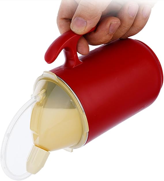 Senior Water Cup Sippy Cups for Elderly, Safe Silicone Spill Proof Cups with 1 Handle Straw and Lid for Adults for Hospital Patients, Elderly, Pregnant, and Disabled (Red)