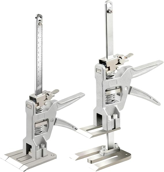 2-Pack Heavy-Duty Lifting Jack, 12 Inch All-Metal Tool with Slow & Fast Descent, 440LB Capacity for Appliance, Tile, Door Installation