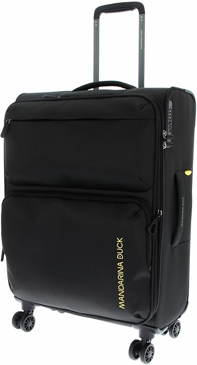 Mandarina Duck Trolley Zephyr Medium Exp OTV03 One Size, Black, 43 cm (length) x 25 cm (width) x 67 cm (height), Trolley medio espandibile in tessuto morbido