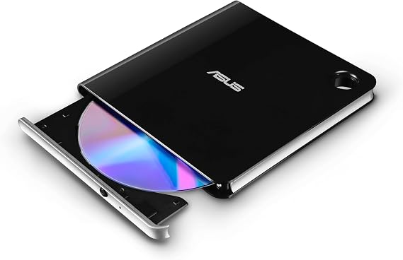 ASUS SBW-06D5H-U external 6X Blu-ray writer, USB 3.1 Gen 1, USB Type C + Type A cable, Mac Compatible, M-DISC support, Disc Encryption, NERO Backitup, E-Media