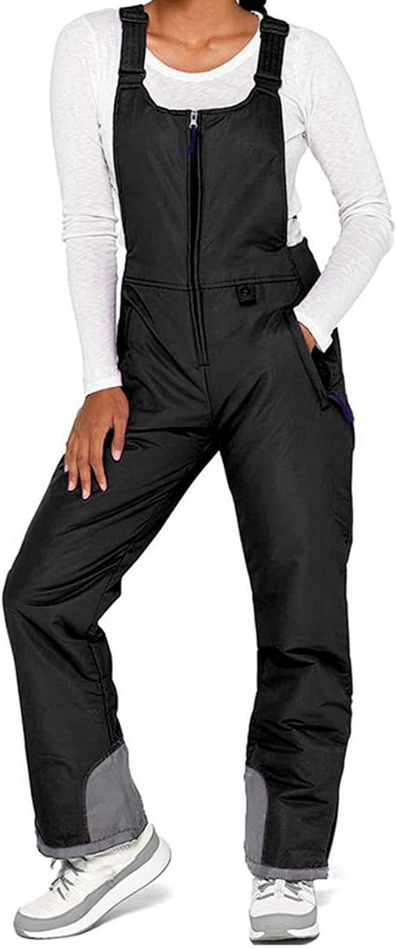 Nituyy Women's Winter Waterprool Snow Bibs Overalls Insulated Snowboard Ladies Ski Bib Pants with Pocket