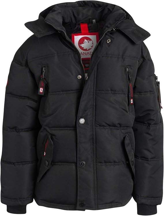 CANADA WEATHER GEAR Boys Winter Jacket - Heavyweight Teflon Canvas Parka Coat Winter Ski Jacket Size: 8-20