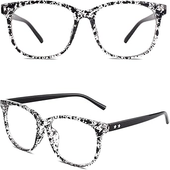 GQUEEN Fake Non Prescription Glasses Clear Lens for Women Men Oversized Frame UV400 Protection, 201581