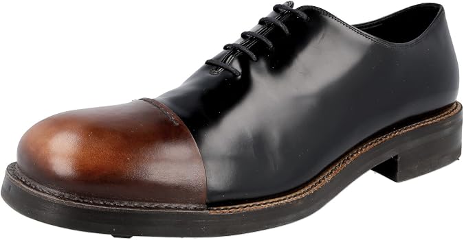 Prada Men's 2EG201 Brushed Spazzolato Leather Lace-up Shoes