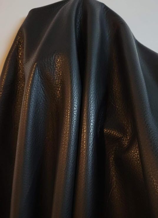 Black Cow Hide Elite Leather Skins 2.5 OZ. Upholstery Book CHAP NAT Leathers (12 "x 24 ")