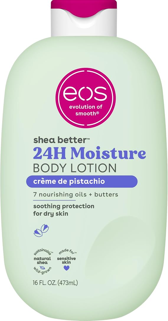 eos Shea Better Body Lotion - Crème de Pistachio 24-Hour Moisturiser · Light & Non-Greasy · With Natural Shea Butter · 16 fl oz