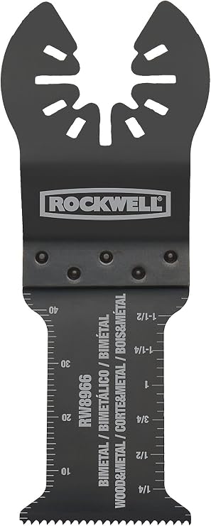 Rockwell RW8966 Sonicrafter Oscillating Multitool Extended Life Bimetal Wood & Nail End Cut Blade, 1-3/16"