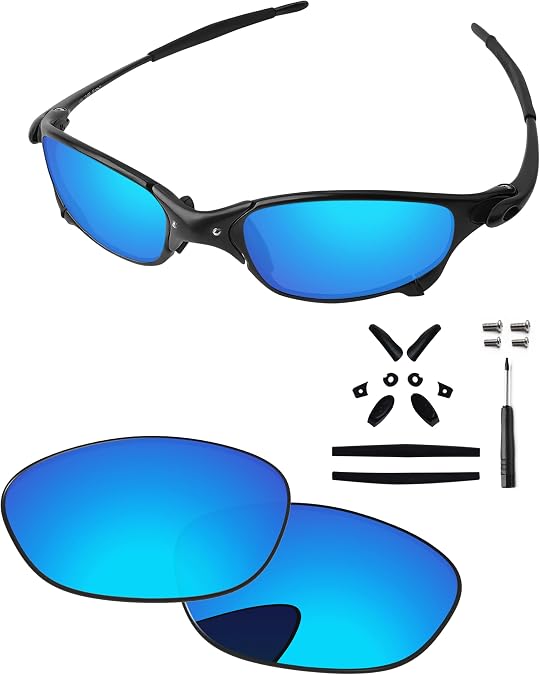 Replacement Lenses & Rubber Kits & Screwdriver & Screws for Oakley Juliet 55mm Sunglass Ice Blue Non-polarized