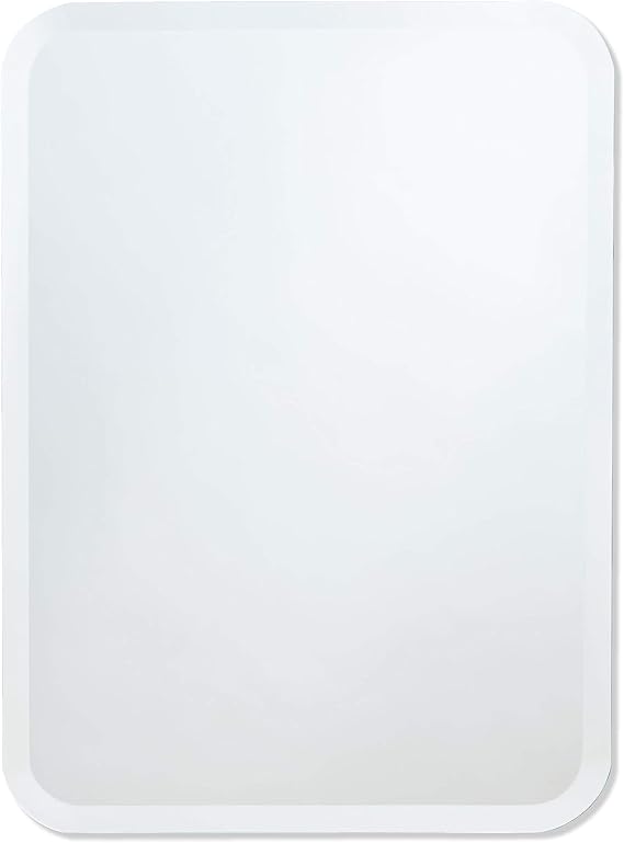 Better Bevel 22" x 30" Frameless Rounded Corner Rectangle Mirror | 1" Beveled Edge | Bathroom Wall Mirror