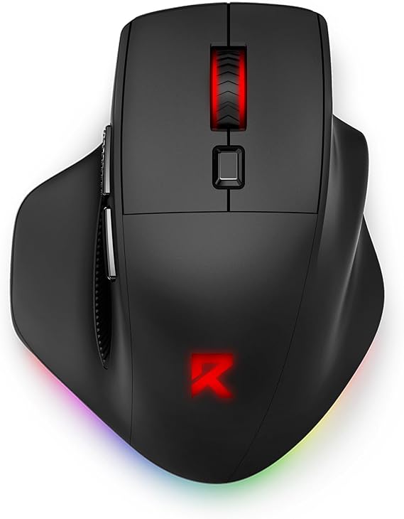 Büyük Eller Için Redragon Büyük Kablosuz Oyun Faresi, Tri-Modlar K Şarj Edilebilir Ergo Rgb Fareşi, 2 Yan Düğmeli, 6 Arka Aydınlatmalı Mod, Programlanabilir Makro Oyuncu Faresi