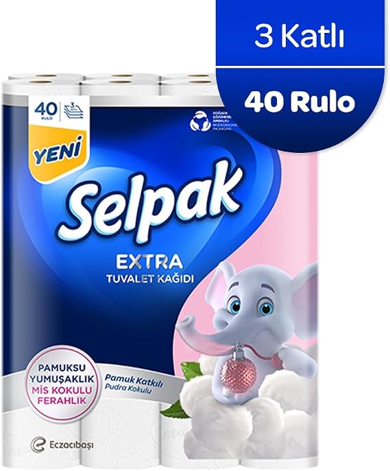 Selpak Extra 40'lı Pamuklu Pudra Kokulu Tuvalet Kağıdı