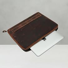 Vintage Hakiki Deri Çanta 2 Kartlık 2 Cep I 14 İnç Uyumlu | El Yapımı MacBook Kılıfı